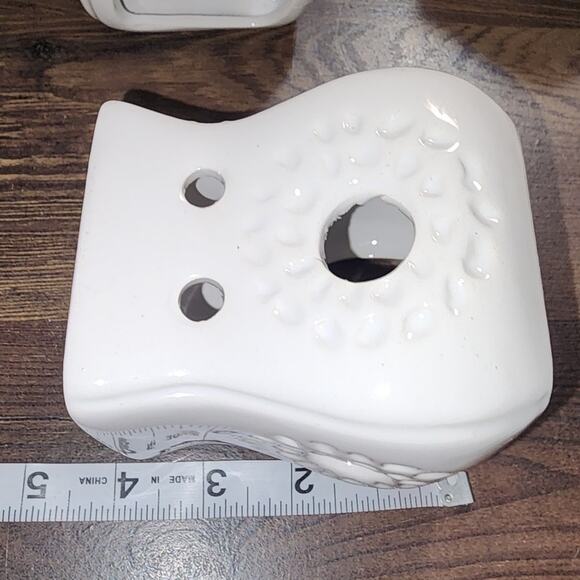 Set of 3 white tea light wax melt Essential oil Aromatherapy burner - Picture 5 of 6